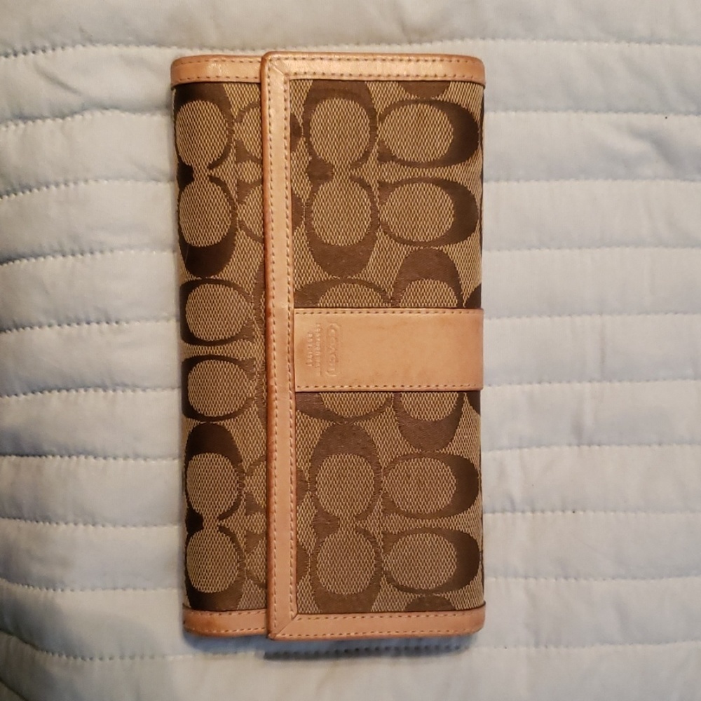 Authentic Trifold Checkbook Coach Wallet